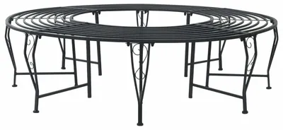 Immagine prodotto di Panchina a forma di albero 8 posti Ø 160 x 44 cm Acciaio Nero Rotonda