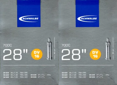 Produktbild von 2x Schwalbe DV 16 Schlauch 28" Ventil: Blitz Dunlop Express DV16 Dunlopventil