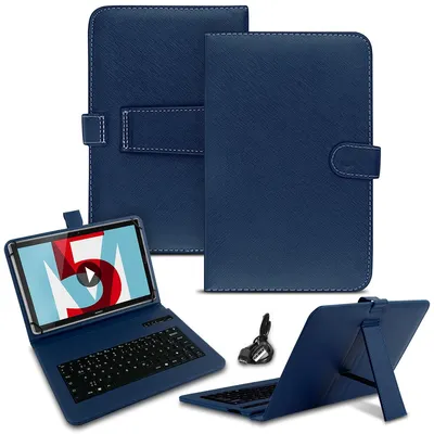 Produktbild von Tablet Hülle für Lenovo ThinkTab X11 Tasche Bluetooth Tastatur QWERTZ Case CoverFarben:Blau