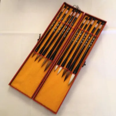 Produktbild von Fine Asianliving Chinesisches Kalligraphie Pinsel Set/10 Malerei Zeichnung Geschenkbox