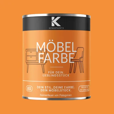 Produktbild von Kenzopaints 750ml Möbelfarbe Möbellack - Sonnenfeuer von Patagonien
