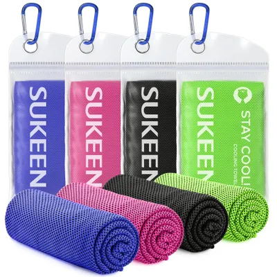 Produktbild von Kühlhandtuch aus Mikrofaser, 4 Stück, 101,6 x 30,5 cm, für Sport und Fitness