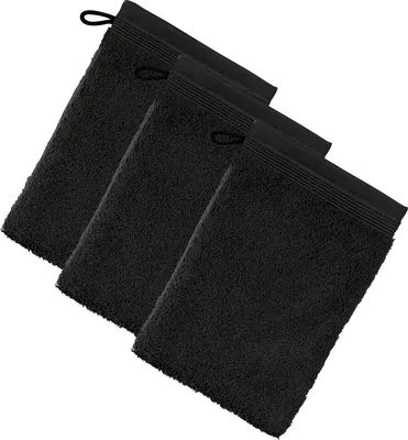 Produktbild von Möve Waschhandschuh Superwuschel" 3er-Pack schwarz 15x20 cm"