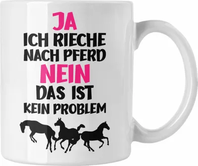 Produktbild von Trendation - Reiterin Mädchen Pferde Geschenk Tasse Reiten Reiterin Kinder Becher Spruch Lustig Geburtstag Geschenkidee (Weiß)