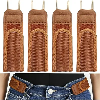 Image de INF Boucle de taille velcro 4 pièces ceinture élastique 15cm pour jeans Kaki