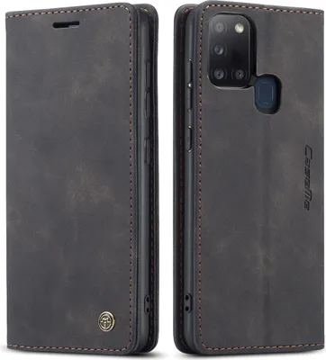 Immagine prodotto di Custodia Samsung Galaxy A21S, Custodia retrò in Finto cuoio con funzione stand per Samsung Galaxy A21S nero