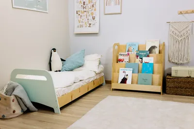 Obrázek produktu pro Knihovna dřevěná montessori 4 policová
