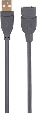 Produktbild von HAMA USB-2.0-Verlängerungskabel, vergoldet, geschirmt, Grau, 3 m