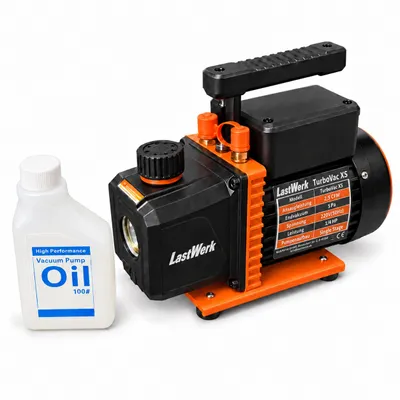 Produktbild von LastWerk TurboVac XS Vakuumpumpe 2,5 CFM – Single Stage (einstufig), 5 Pa Endvakuum, 1/4 HP, 220 V / 50 Hz, für Klima- und Kältetechnik