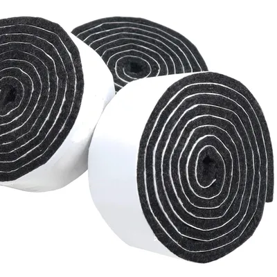 Produktbild von Adsamm® | 3 x selbstklebende Filzbänder zum Zuschneiden | 29x1000 mm | Schwarz | Rolle | 3.5 mm starker selbstklebender Filzzuschnitt in