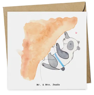 Produktbild von Mr. & Mrs. Panda Grußkarte Panda Klettern - Weiß - Geschenk, Klappkarte, Kletterhalle, anlasskarte, Klettersport, doppelkarte, faltkarte, Bouldern, Glückwunschkarte