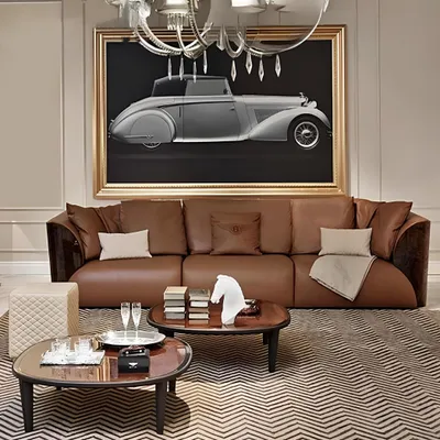 Produktbild von Dreisitzer Polster Design Sofa 3er Sitz Sofas Zimmer Möbel Moderne Leder Couch