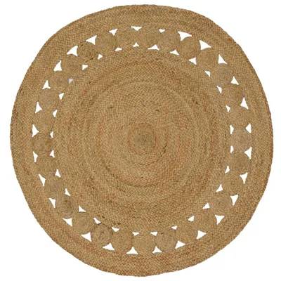 Produktbild von Teppich Natur Ø 120 cm Jute - Designerteppiche DE755