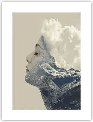 Produktbild von Poster - Poster ohne Rahmen - Grafik Frau Berge - 30x40 cm - Wand Bild - Wanddeko - Wandbilder - Kunstposter - Wandposter - Bilder - Kunstdruck - Wanddekoration - Wandbild - P2XPA30x40-4323