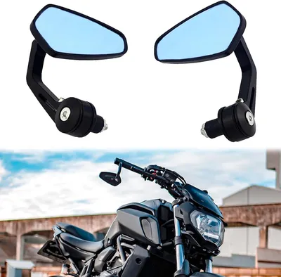 Produktbild von 7/8"-Motorrad-Lenkerendspiegel aus Aluminiumlegierung für Cruiser, Roller und Straßenmotorräder – Schwarz