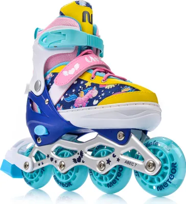 Produktbild von meteor Inlineskates 4in1 Kinder Inliner Rollschuhe Roller Blades Quad Skates Kinder Inlineskates Unicorn L 38-41
