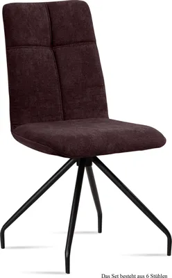 Produktbild von Esszimmerstuhl (6er-Set) Detava 47x92x60 Schwarz/Espresso