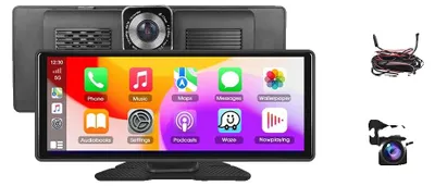 Image de Écran de voiture, écran 10,26 pouces, Android Auto sans fil, processeur 8 cœurs 4+64 Go AHD