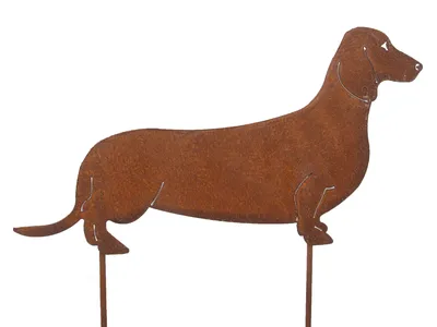 Produktbild von Hund Dackel Dachshund Teckel Edelrost rostige Gartendekoration Gartenstecker Gartendeko 55cm