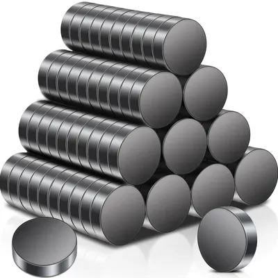 Image de 100 aimants pour tableaux magnétiques, petits aimants en ferrite noirs de 18 x 5 mm, puissants, aimants pour tableaux blancs, aimants ronds pour réfrigérateur
