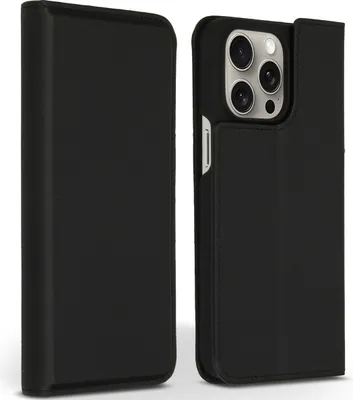 Produktbild von Accezz Premium Leather Slim Klapphülle iPhone 15 Pro Max - Schwarz
