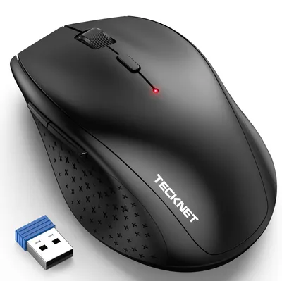 Image de Souris sans fil avec connexion 2,4G et récepteur USB, noire, 4800 DPI