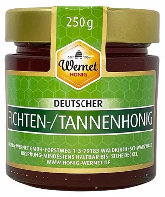 Produktbild von Honig Wernet Deutscher Fichten-Tannenhonig - Imkerhonig aus dem Schwarzwald 250g