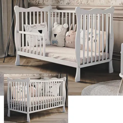 Zdjęcie produktu dla Łóżeczko dziecięce Julia 60x120 cm – białe, z barierką | bez materaca