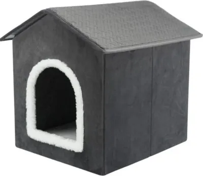 Immagine prodotto di Cuccia per gatti TRIXIE Livia, 50x50x54 cm, grigio e bianco, comoda grotta in velluto