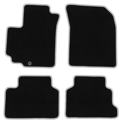 Produktbild von Fußmatten Velours Schwarz/Silber für Suzuki Swift V 5-Türer 2010-2016 Set 4-tlg