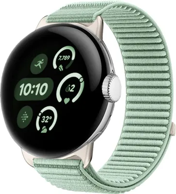 Produktbild von Nylon Armband für Google Pixel Watch 4 / 3 45mm mit Klettverschluss Türkis