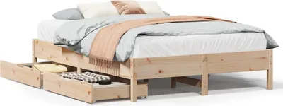 Produktbild von vidaXL Massivholzbett ohne Matratze 135x190 cm Kiefernholz