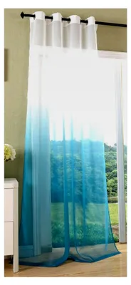 Produktbild von Transparente Vorhang mit Farbverlauf und Ösen, 245x140, Türkis