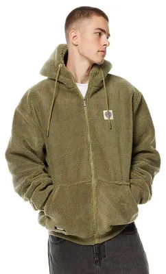 Obrázek produktu pro Pánská bunda Mass Denim Patch Teddy Hoody Zip Jacket khaki - 3XL