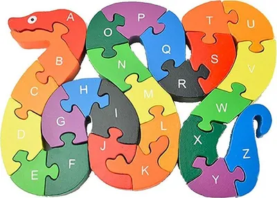Obrázok produktu pre Alphanumerické kognitívne Drevený blok hadí puzzle deti vzdelávacie Skladačka Ako je uvedené