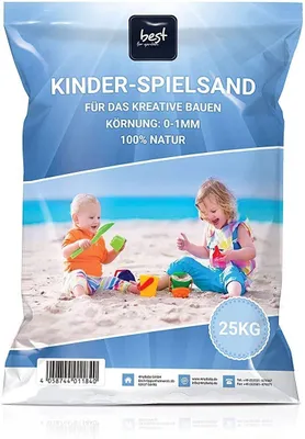 Produktbild von 4myBaby GmbH - Spielsand 25kg | Quarz Sand für Sandkasten | Kinder Spielsand | Dekosand | Spiel sand für Sand kasten | Sandkasten Sand | Gewaschener