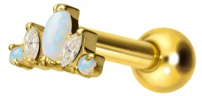 Produktbild von Ohrpiercing Titan Ohrpiercing mit Innengewinde LOTUSBLÜTE Gold Stablänge: 8mm