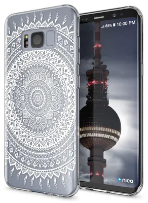 Image de Samsung Galaxy S8 Plus Housse de téléphone portable par NALIA, étui silicone à motif Mandala blanc