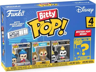 Produktbild von Disney Sorcerer Mickey Dale Princess Minnie 4er Pack - Bitty Pop! Funko