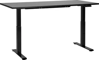 Produktbild von BELIANI Schreibtisch Schwarz Melamin 160x72cm Elektrisch Höhenverstellbar Rechteckig mit USB Metallgestell Modern Büro Steh-Sitz-Tisch Stehtisch