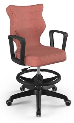 Obrázek produktu pro Židle pro růst dětí, ergonomická židle k psacímu stolu, vhodná pro výšku 146-176 cm, standardní černá barva, model MONOLITH 08, s podnožkou