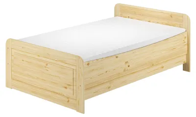 Produktbild von Seniorenbett extra hoch 120x200 Einzelbett Holzbett Gästebett Massivholz Zubehör wählbar V-60.42-12Rollrost und Matratze inkl.