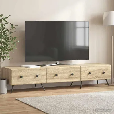 Image de Maison Exclusive - Meuble TV en chêne Sonoma 147 x 34,5 x 30 cm, aggloméré