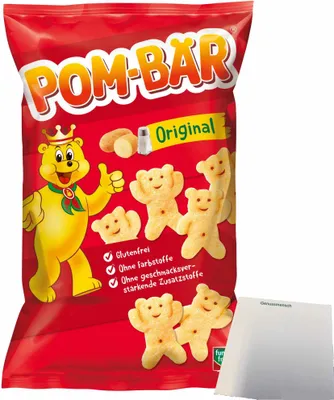 Produktbild von Funny Frisch Pom-Bär Kartoffel-Snack Glutenfrei (75g Packung) + usy Block