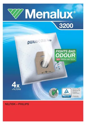 Produktbild von Menalux 3200, Staubbeutel, Zylinder-Vakuum, Weiß, Synthetisch, KARSTADT Genial BS 8811, 8822 LLOYDS .150/130 MIOSTAR HN 4500 NILFISK New Line NF 225 NILFISK New..., Box