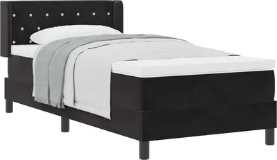 Obrázok produktu pre Posteľ s pružinovým rámom Čierny 200 x 100 cm Zamat