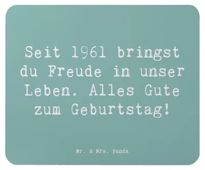 Produktbild von Mr. & Mrs. Panda Mouse Pad Spruch 1961 Geburtstag - Meeresbrise - Geschenk, Magie, Geburtstagsgeschenk, Glückwunsch, unser Leben, mousematte, laptop mousepad, Geburtsjahr