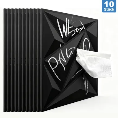 Produktbild von 10 Stück 3D Deckenpaneele & Wandpaneele Weiß | Deckenverkleidung | Dekorative Paneele für Wohnzimmer, Schlafzimmer | 50x50 cm | 2.5 m²