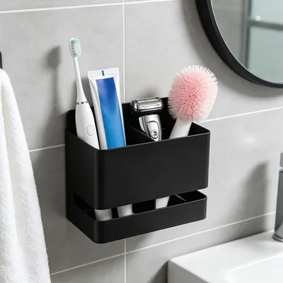 Produktbild von Zahnbürstenhalter für die Wand, selbstklebend, ohne Bohren, für Zahnputzbecher im Badezimmer