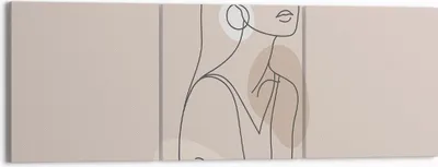 Produktbild von Bild auf Leinwand - Leinwandbild - 3 Teile - Stück Linie Frau - 150x50cm - Wand Bild - Wanddeko - Wandbilder - Leinwanddruck - Bilder - Wanddekoration - Leinwand bilder - Wandbild - CA150x50-4766